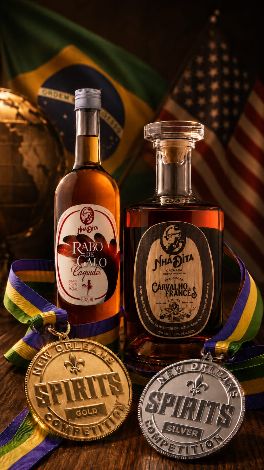 Nhá Dita Conquista Ouro e Prata nos EUA na New Orleans Spirits Competition 2026